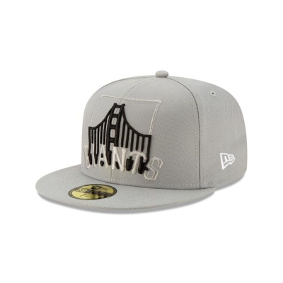 Grey San Francisco Giants Hat - New Era MLB Logo Elements Tonal 59FIFTY Fitted Caps USA9473106